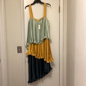 Anthropologie pleated tiered dress